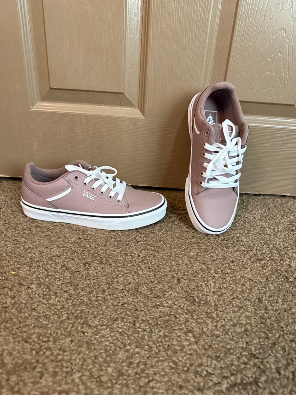Vans Low-Top Sneakers in Mauve Pink with White Accents